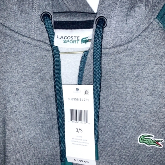 Lacoste Sport 27 | Zip-Up Wording Down Hood Graphic Logo Sweat Hoodie - Picture 6 of 15